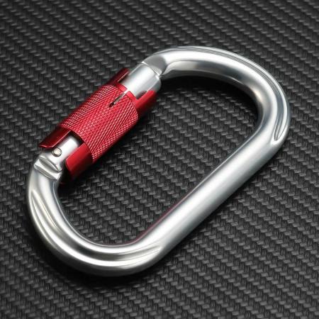 Wholesale 24KN Outdoor Custom Logo D shaped Climbing Snap Hook Aluminum Carabiner Snap Hooks 