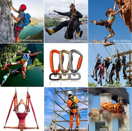 Aluminum Alloy 4KN Spring Carabiner Hook for Dog Leash Hiking Carabiner Wholesale Camping Sling Swivel Carabiner