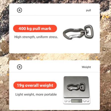 Amazon Hot Salte Hiking Aluminum Carabiner Climbing Multi Tool 4KN Swivel Carabiner hook for Dog Leash