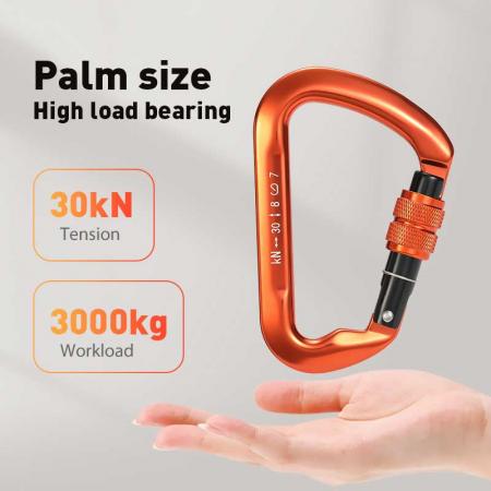 Heavy Duty Locking Carabiner Ultralight Aerospace Aluminum Alloy Strength Carabiner Clip for Outdoor Camping, Hammocks, Traveling 