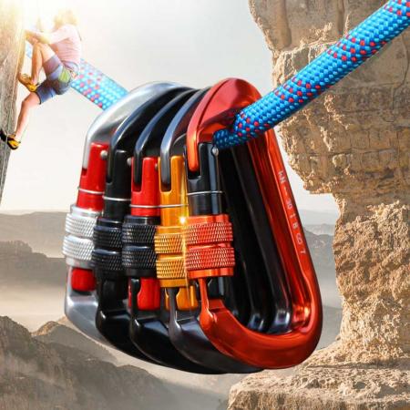 Heavy Duty Locking Carabiner Ultralight Aerospace Aluminum Alloy Strength Carabiner Clip for Outdoor Camping, Hammocks, Traveling 