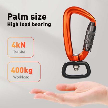 Aluminum Alloy 4KN Spring Carabiner Hook for Dog Leash Hiking Carabiner Wholesale Camping Sling Swivel Carabiner