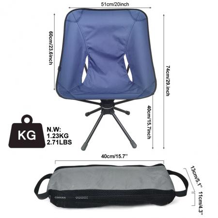 Swivel Accent Chair Picnic Beach Fishing Folding Chair Outdoor Backpacking Lightweight Chair 
