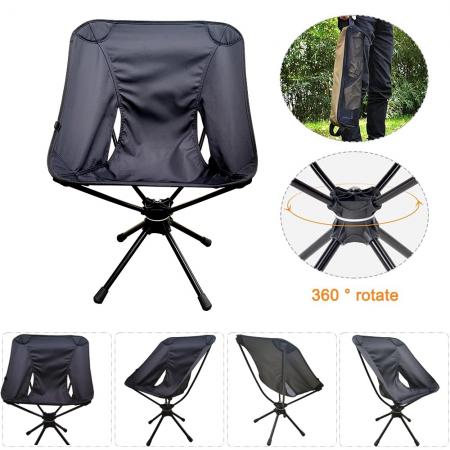 Compact Aircraft Grade Aluminum Rotate 360 degrees Chair Outdoor Camping Chair Beach Chair 
