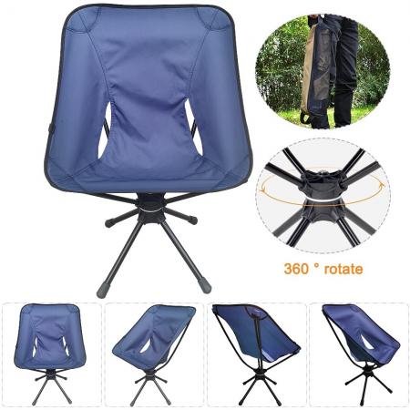 Swivel Chair Camping Outdoor Chair Light Durable Aluminum Alloy Folding Chair 360 Rotating Swivel Chair with Carry Bag 