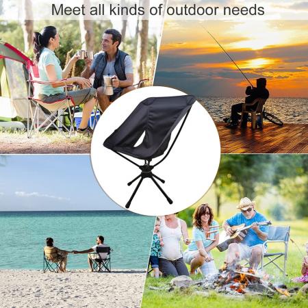 New 360 Degree Swivel Chair Outdoor Camping Folding Chair Portable Beach Chair 
