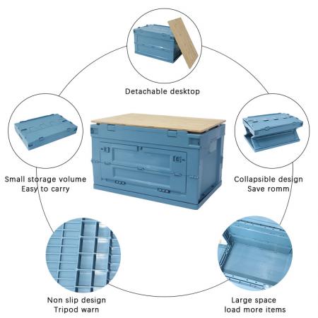 Plastic Durable Cargo Storage Box Weathertight Storage Organizer Box Car Trunk Organizer Collapsible Storage Box 