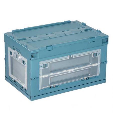 Plastic Tote Storage Box Container Stackable Folding Utility Crates for Clothes, Toy, Books,Snack, Shoe, and Grocery Storage Bin-Black