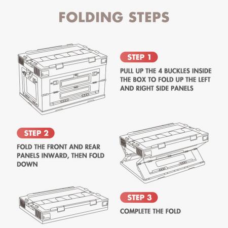 Lightweight portable folding storage box for camping picnic 