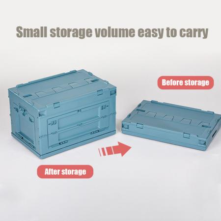 Folding Storage Box Camping Durable Foldable Plastic Storage Bins with Lids Easy to Assemble Storage Containers for Outdoor Camping Toys Storage Box 