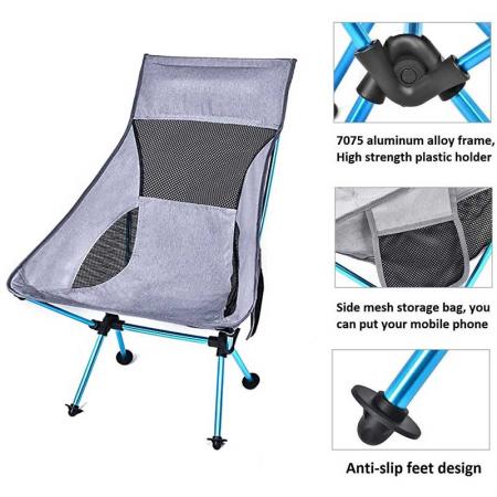 Ultralight Folding Camping Chair, Portable Compact for Outdoor Camp, Travel, Beach, Picnic, Festival, Hiking 