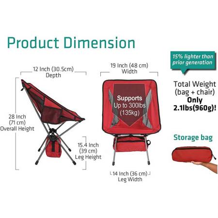 Camping Chair Folding Ultralight BBQ Picnic Fishing Outdoor Portable Beach for Festival 