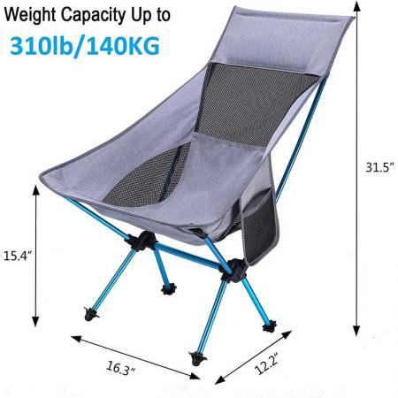 Ultralight Folding Camping Chair, Portable Compact for Outdoor Camp, Travel, Beach, Picnic, Festival, Hiking 