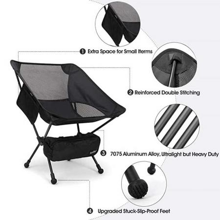 Ultralight Camping Moon Chair Lightweight Fishing Camping BBQ Chairs Folding Hiking
