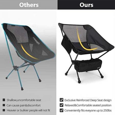 Ultralight Camping Moon Chair Lightweight Fishing Camping BBQ Chairs Folding Hiking 
