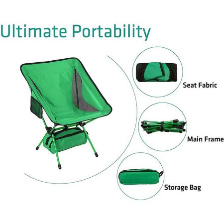 Folding Chair Picnic Seat Fishing-Tools Ultralight Hiking Outdoor Portable with Carry Bag 