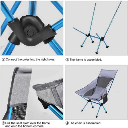 Ultralight Folding Camping Chair, Portable Compact for Outdoor Camp, Travel, Beach, Picnic, Festival, Hiking 