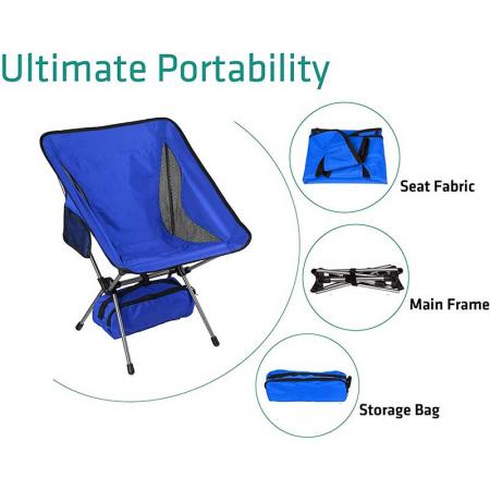 Portable Ultralight Camping Moon Chair Lightweight Fishing Camping BBQ Chairs Folding Hiking 