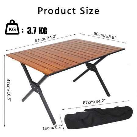 Folding Wood Table Portable Camping Table for Outdoor/Indoor Picnic Travel Beach Camp BBQ Backyard