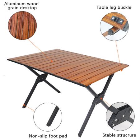 Folding Wood Table Portable Camping Table for Outdoor/Indoor Picnic Travel Beach Camp BBQ Backyard 