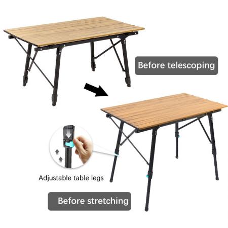 Adjustable Height Table Camping Table Outdoor Portable Folding Lightweight Table for Picnic Beach Height Adjustable Table Leg 