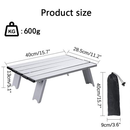 Lightweight Camp Table Folding Canvas Camping Table for Picnic Fishing Hiking 