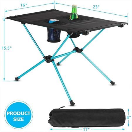 Folding Camp Table Compact Portable Backpacking Table Aluminum Camping Table 