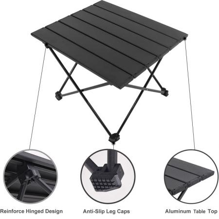 Ultralight Folding Beach Table Portable Camping Table with Aluminum Table Top and Carry Bag 