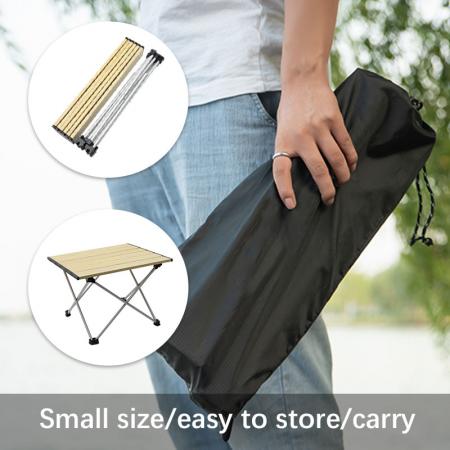 Portable Camping Side Tables with Aluminum Table Top: Hard-Topped Folding Table