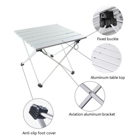 Lightweight Camping Roll Up Aluminum Portable Square Table for Outdoor Hiking Picnic 