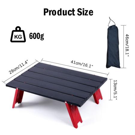 Ultralight Portable Camping Table Small Ultralight Folding Table with Aluminum Table Top 