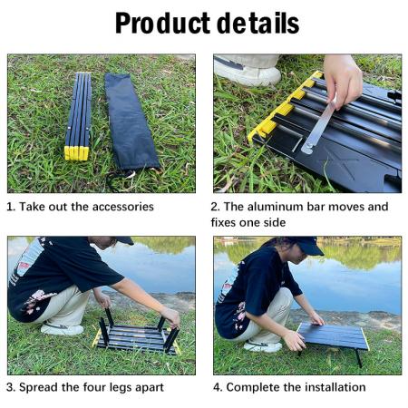 Camping Table Compact Roll Top Aluminum Table 