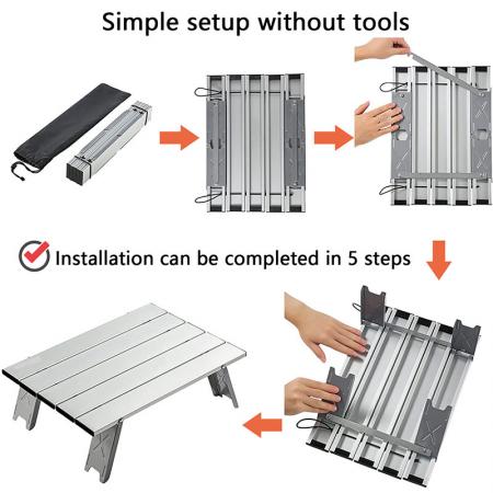 Lightweight Camp Table Folding Canvas Camping Table for Picnic Fishing Hiking 