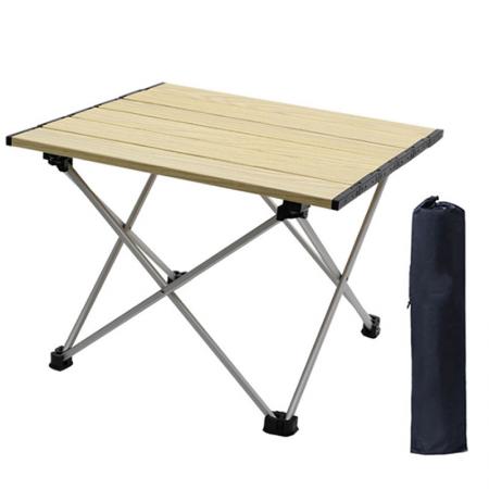 Portable Camping Side Tables with Aluminum Table Top: Hard-Topped Folding Table
