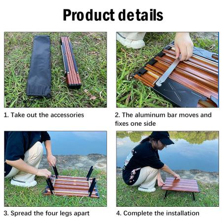Portable Foldable Camp Picnic Table Roll-up with Carry Bag 