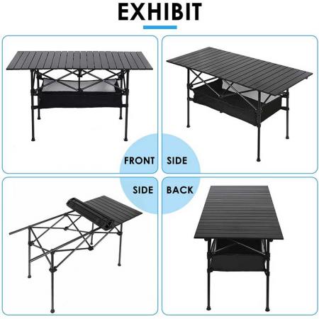 Large Camping Aluminum Roll Up Folding Cook Picnic Table 