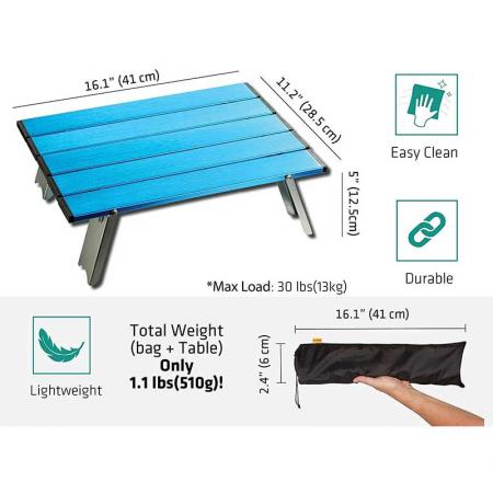 Portable Mini Beach Table Aluminum  with Carrying Bag 