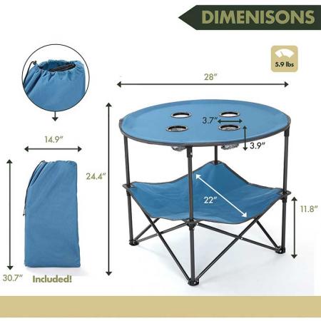 Ultralight Folding Camping Table for Outdoor Camping Hiking Picnic 