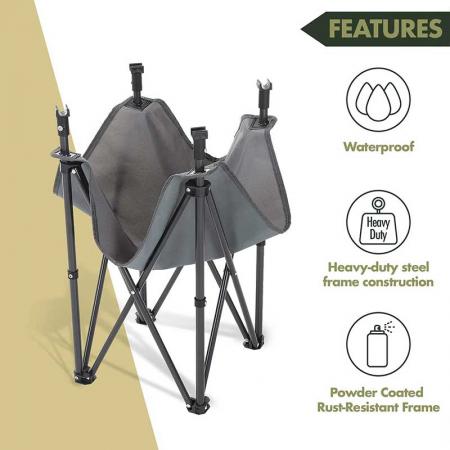 Folding Camp Table Heavy-Duty Portable Folding Table 4 Cup Round Carrying Case Steel Frame High-Grade 600D 