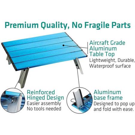 Portable Mini Beach Table Aluminum  with Carrying Bag 