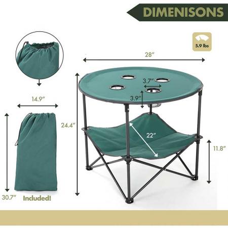 Foldable Table Portable Camping Table Ultralight Compact with Carry Bag for Outdoor Picnic Camping