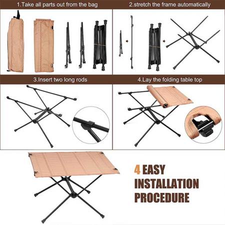 Foldable Camping Table Portable with Storage Bag for Fishing Beach Outdoors Picnic and Hiking 