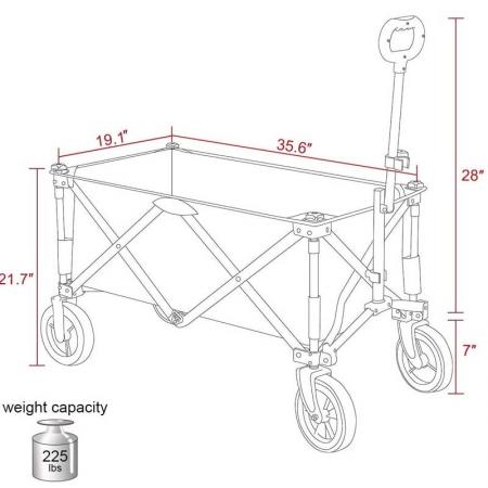 Heavy Duty Utility Wagon, Portable Garden Beach Cart with Wheels 