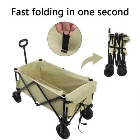 Amazon Basics Garden Tool Collection Collapsible Folding Outdoor Garden Utility Wagon with Cover Bag 
