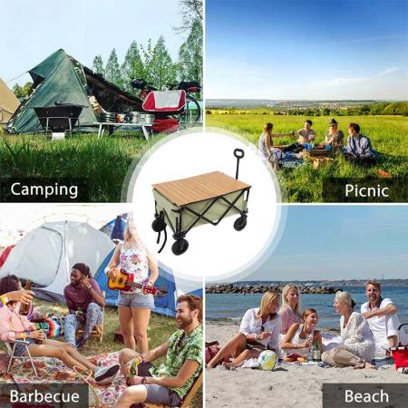 Amazon Basics Garden Tool Collection Collapsible Folding Outdoor Garden Utility Wagon with Cover Bag 