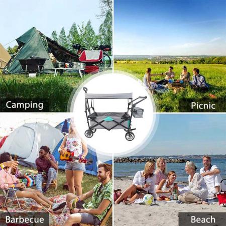 Heavy Duty Folding Outdoor Camping Garden Cart With Universal Wheels 