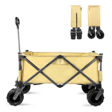 Collapsible Folding Utility Wagon Cart for Outdoor Garden and Beach Use 