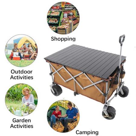 Folding Garden Outdoor Park Utility Wagon Picnic Camping Cart 