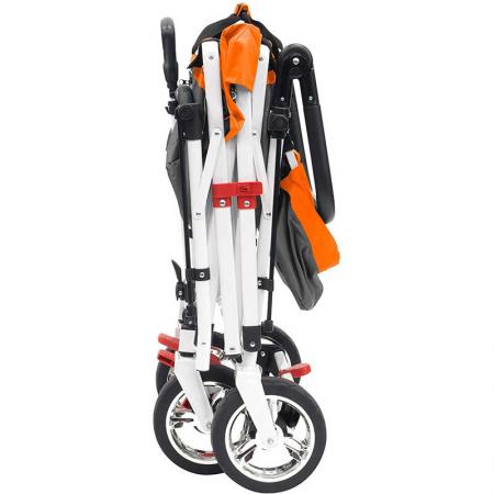 Heavy Duty Folding Outdoor Collapsible Utility Wagon Cart Push Cart with Brake Function Big Wheels and Canopy for Beach