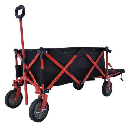 Cart Utility Heavy Duty Capacity Collapsible Folding Outdoor Wagon Patio Garden Cart with 2 Drink Holders and Wheels for Camping and Picnic 